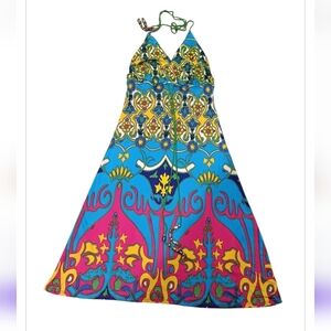 Lotta Stensson Colorful Halter Dress Sz S